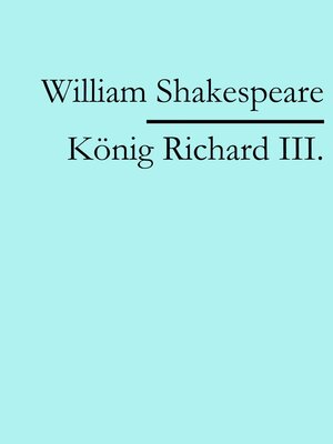 cover image of König Richard III.